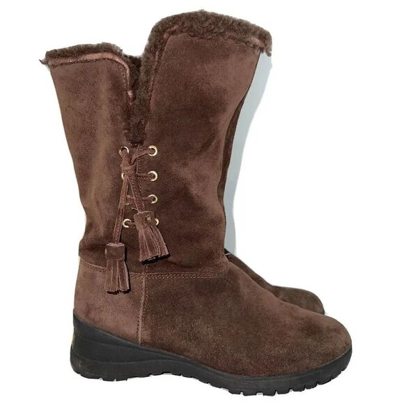 Lauren by Ralph Lauren ~ Tadina Genuine Shearling Women's Suede Boots - Size 6 B - Picture 3 of 7